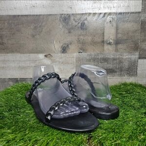 Stuart Weitzman Braida Sawyer Jelly Sandal in Black